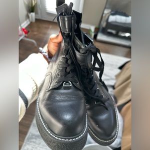 Zara Leather Combat Boots